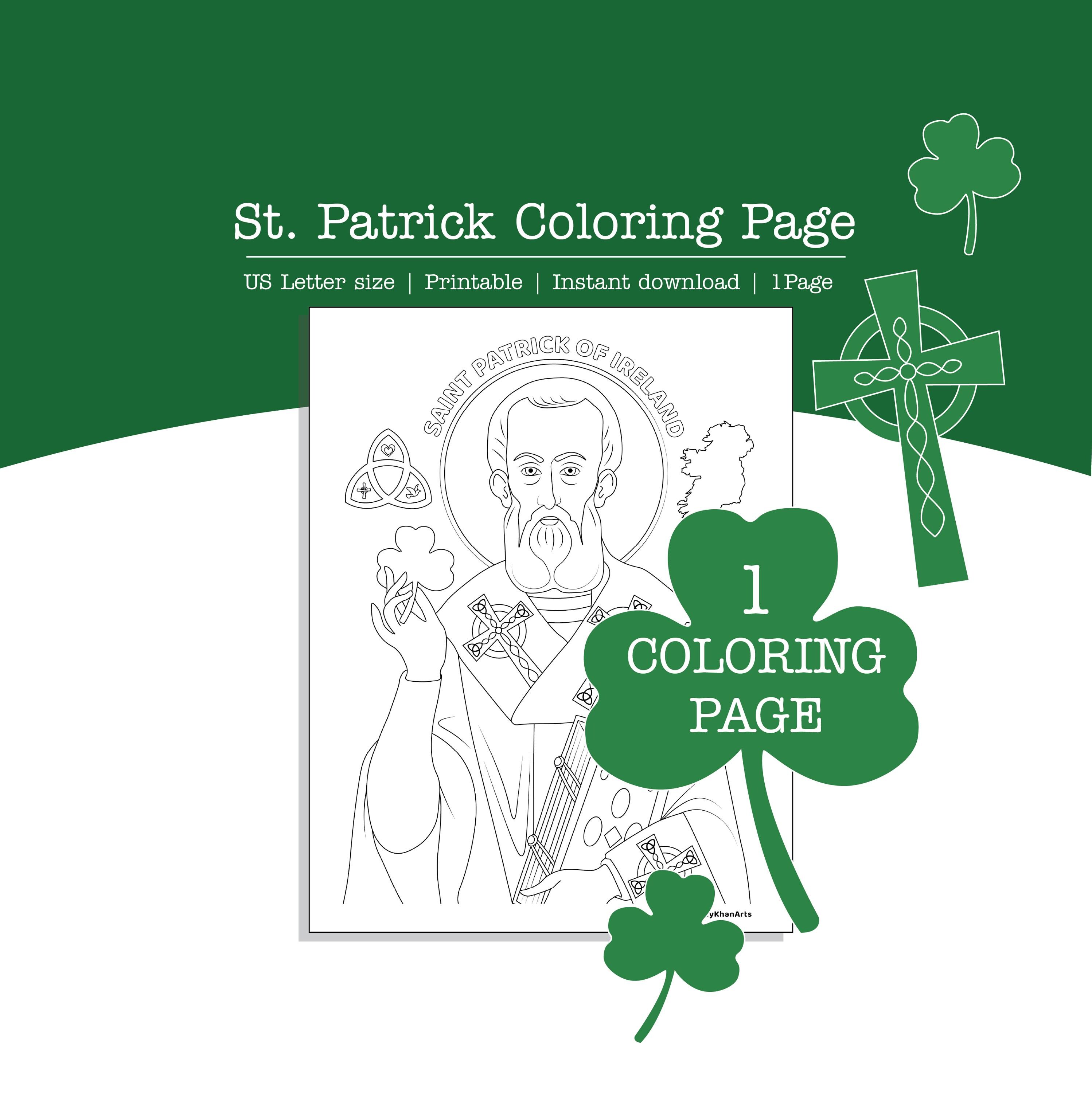 1 Saint Patrick Coloring Page | Printable | Religious St. Patrick's Day ...