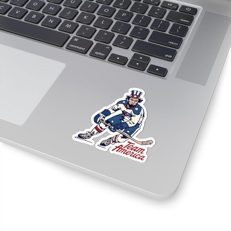 Uncle Sam Hockey Player Sticker | Kiss-Cut Team America Decal USA Olympics bild 2