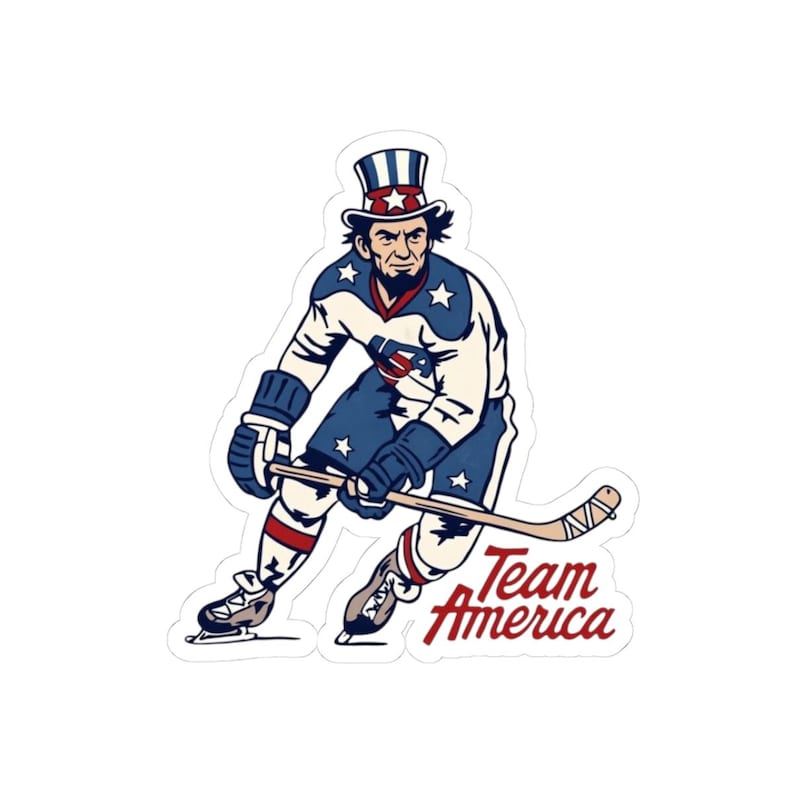 Uncle Sam Hockey Player Sticker | Kiss-Cut Team America Decal USA Olympics bild 1