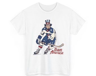 Uncle Sam Hockeyspieler Tee | Team America USA Hockey Alternative Multi Farben Größere Größen