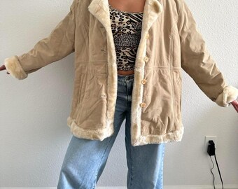 Cappotto Penny Lane anni 70 in pelle scamosciata marrone fatto a mano: rifinitura shearling, stile afgano bohémien cappotto invernale regalo