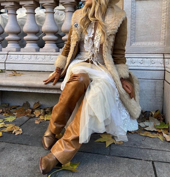 Vintage 70s Penny Lane Coat: Handmade Suede & Shearling Afghan