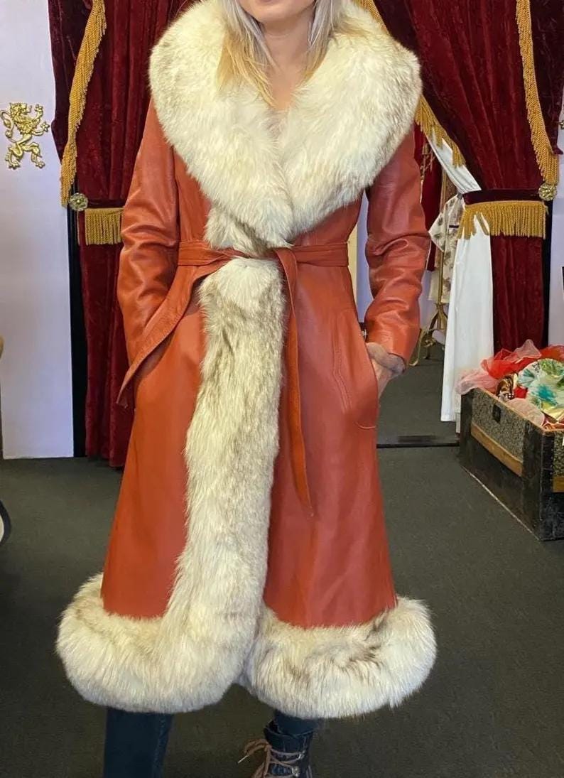 Manteau Effet Fourrure D'agneau Taille 36-38 Occasion - Très Bon état, Style Vintage Ou Hiver Chic