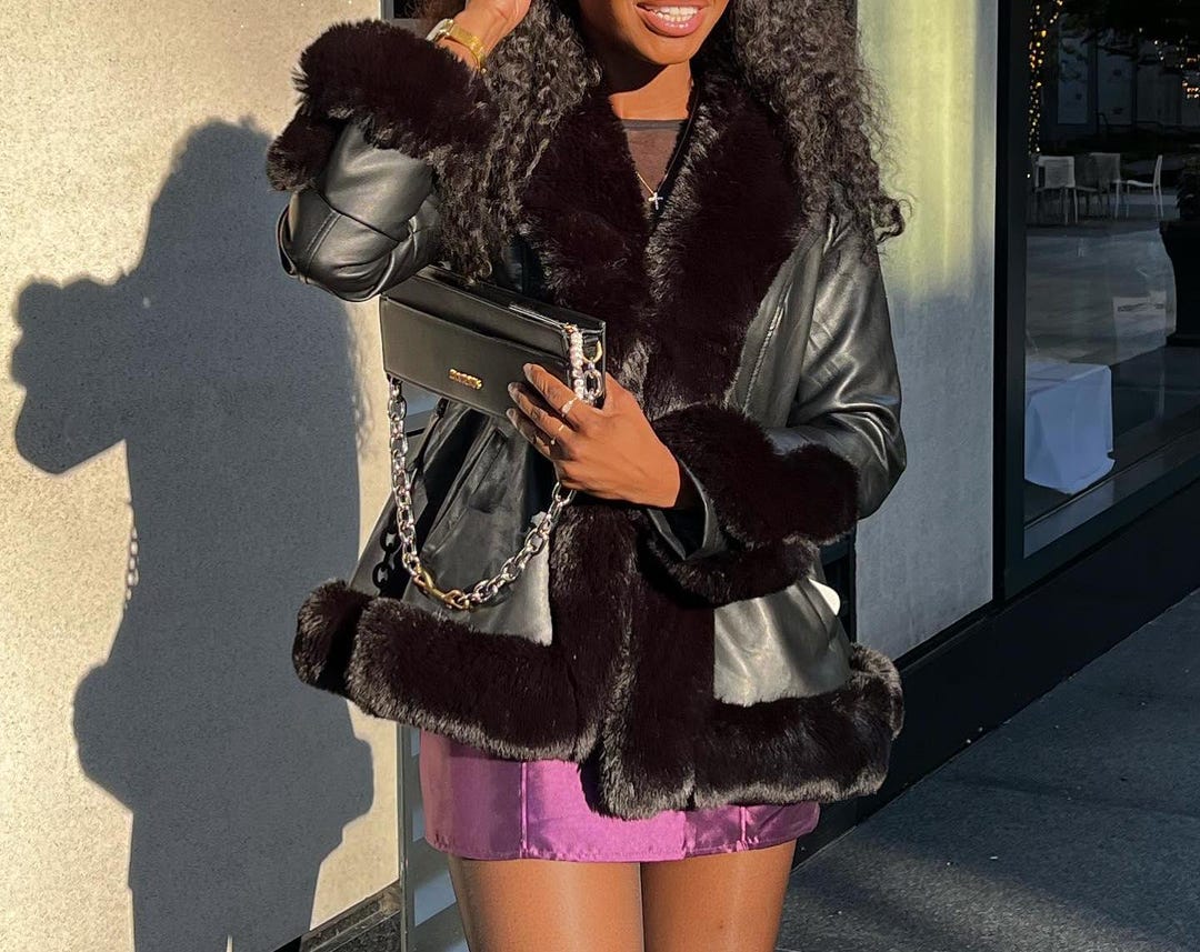 ジャケット・アウター Lumignon Quilting fur coat Penny Wool Coat with Mongolian Lamb Fur Trim: FurHatWorld.com