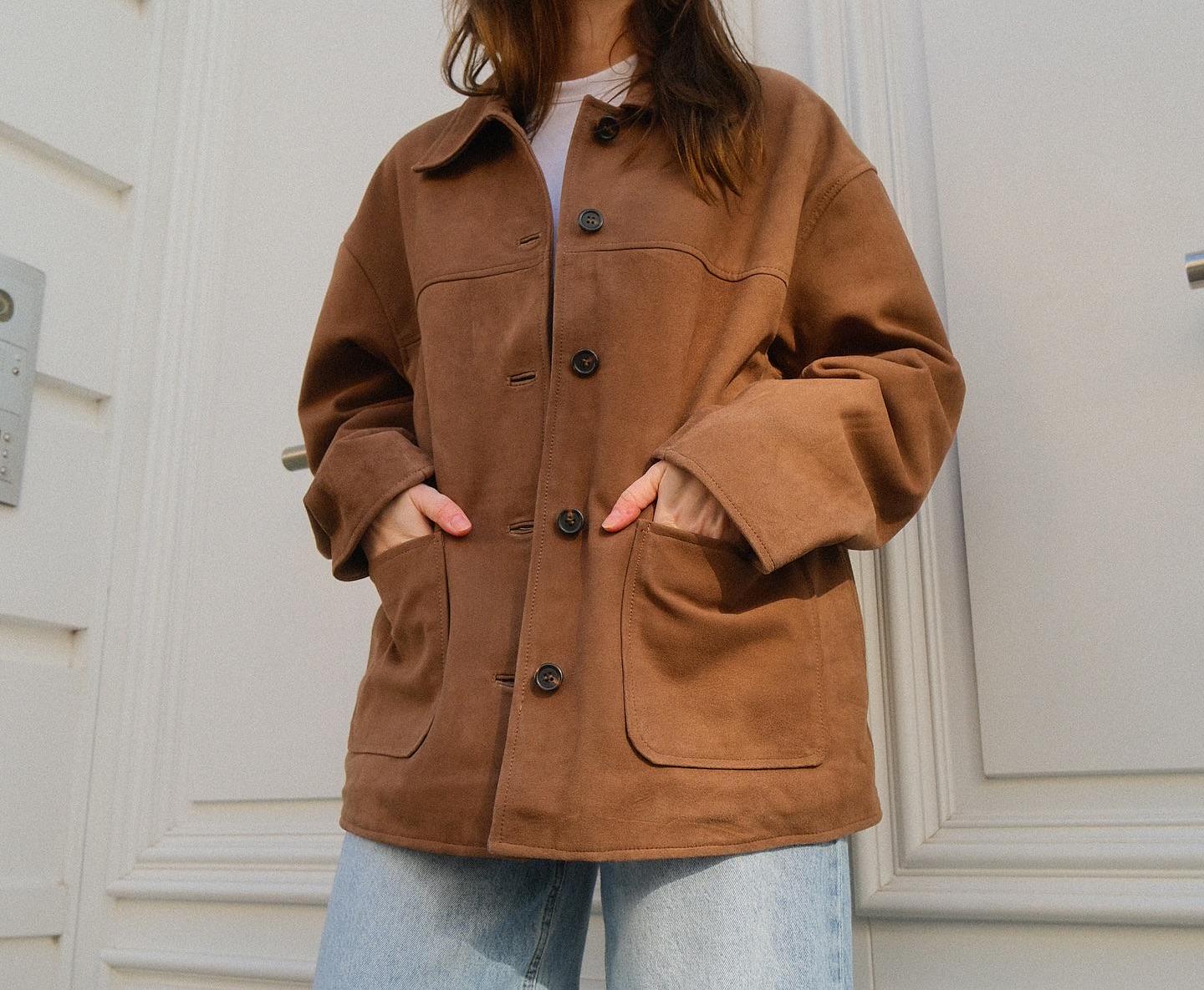 Women's Timeless Brown Suede Blazer Coat | Western-Style Leather Coat | Genuine Suede Outerwear | Elegant Vintage Fashion, Ideal Gift