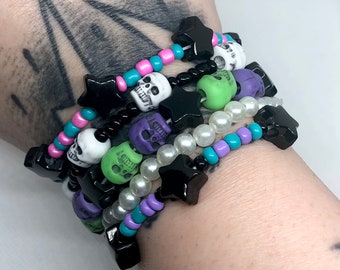 Punky Princess Stretchy Beaded Bracelet Set