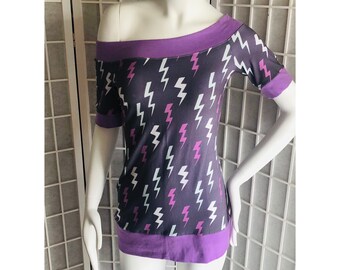 Lavander // Purple Lightning Bolt Top • Small - Medium // Storm