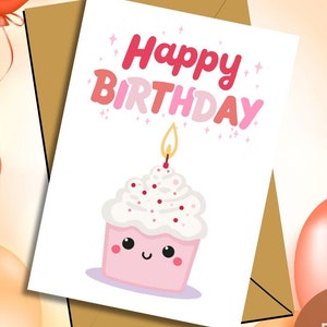 Jolie carte d'anniversaire petit gâteau