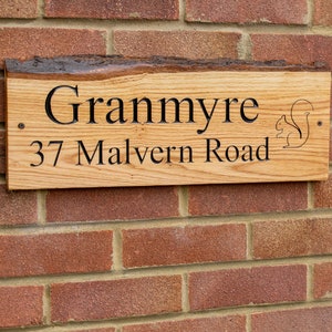 Rustic House Sign, Wooden Sign, Oak Carved House Number, Personalised Address Sign, Carved Wooden House Sign, Summer House Name Plaque