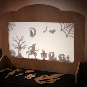 Halloween Theatre, Shadow Puppet Theatre, Spooky Story Telling Toy Puppets, Shadow Puppets, Role Play Toy, Halloween Decoration