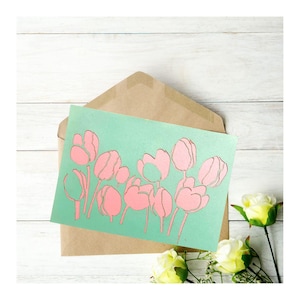 Blank  Card - Tulips, cut outs
