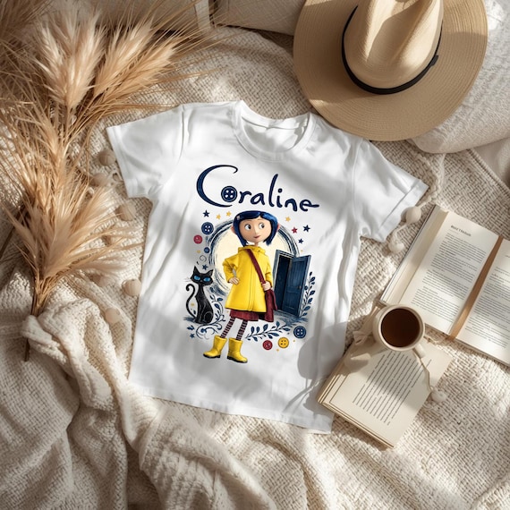 Coraline and Cat PNG | Creepy Doll PNG | Yellow Raincoat Girl PNG | Digital Download