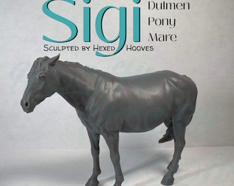 Sigi The Dulmen Pony Mare ~ 3D massief harsmodel paard ontworpen door Hexed Hooves