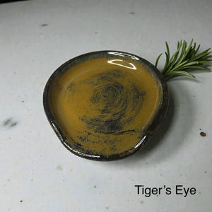 Handmade Ceramic Spoon Rest - Lots of Color Options - Great for spoons, spatulas, and other cooking tools - Dishwasher safe Tiger’s Eye