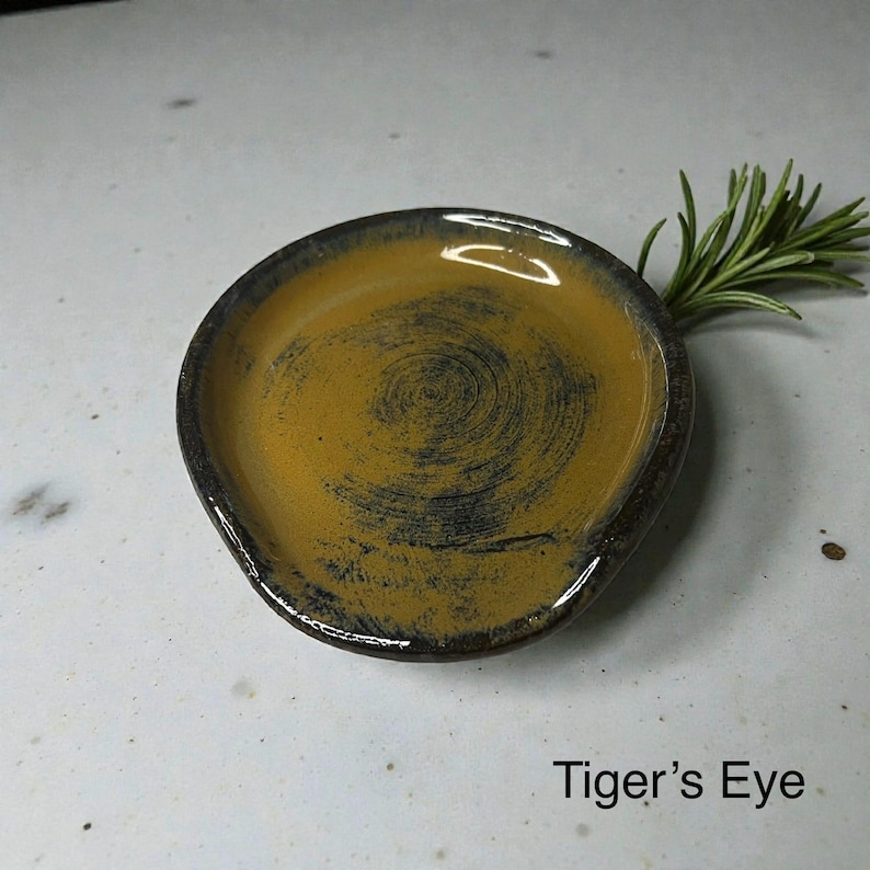 Handmade Ceramic Spoon Rest - Lots of Color Options - Great for spoons, spatulas, and other cooking tools - Dishwasher safe Tiger’s Eye
