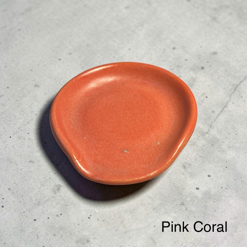 Handmade Ceramic Spoon Rest - Lots of Color Options - Great for spoons, spatulas, and other cooking tools - Dishwasher safe Pink Coral