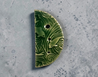 Handmade Ceramic Herb Stripper: Rustic Kitchen Tool