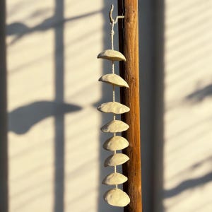 Handmade Ceramic MoonChime - Multiple lengths available  - Hanging Bells - Garden or Porch decoration - Natural Clay Wind Chimes
