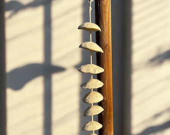 Handmade Ceramic MoonChime - Multiple lengths available  - Hanging Bells - Garden or Porch decoration - Natural Clay Wind Chimes