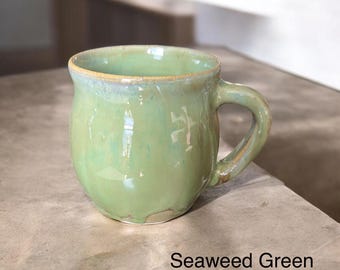 Handmade Ceramic Coffee Mug: Stoneware Pottery, 10-12 oz