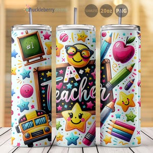 A+ Teacher Tumbler Wrap, Cute School Teacher 20oz Skinny Sublimation PNG, Teacher Wrap PNG, Teacher Tumbler Wrap PNG