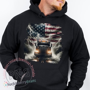 Semi Truck PNG, American Flagge Trucker Sublimation PNG, Vaterländischer LKW PNG, LKW-Fahrer PNG, Sofort Download, kommerzielle Nutzung