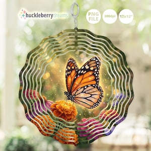 Monarch Butterfly Windspinner PNG | Garden Wind Spinner Sublimation (Digital Download)