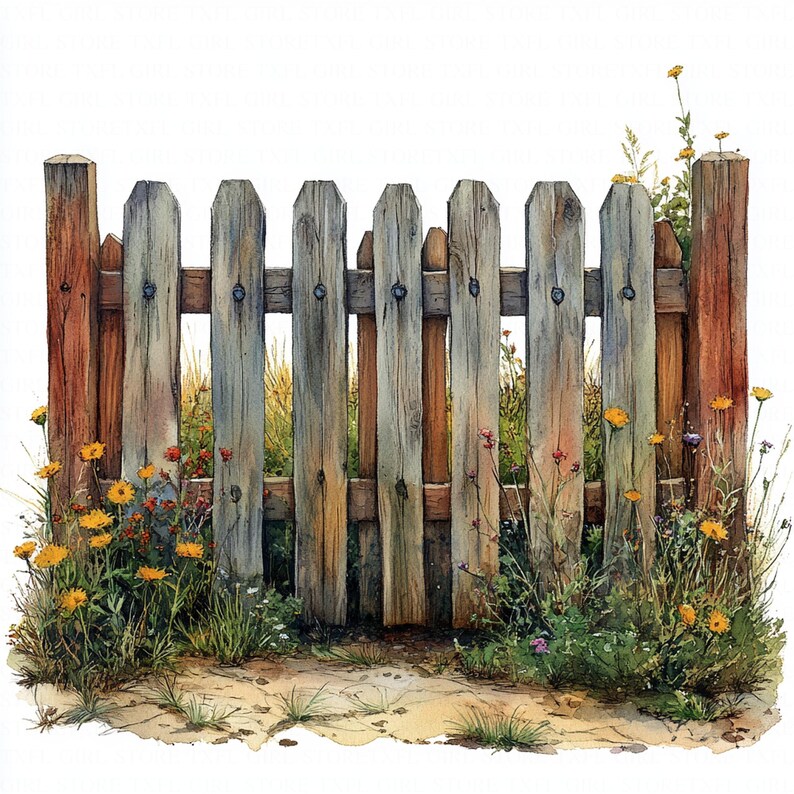 Wooden Fences Clipart 10 High Quality Jpgs Instant Digital Download ...