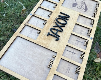 Personalized School Grade Photo Frame: Pre-K to Graduation Picture Display