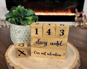 Our Next Adventure Countdown Blocks | Trip | Engagement Gift | Countdown
