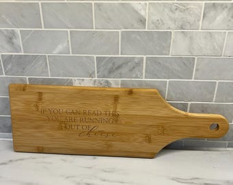 Running Out Of Cheese Bamboo Charcuterie Board