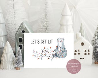 Digital Download - Christmas Card | Let's get lit