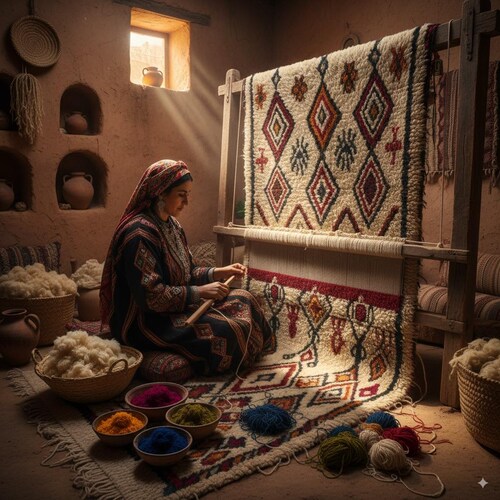 幾何学模様の手織りウールラグ 楽天市場】【60×90cm】 玄関マット 手織り ウールラグ 60×90 長方形