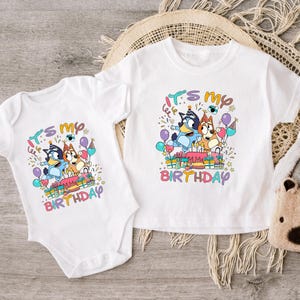Blue Birthday Shirt for Kids – Cute Cartoon Dog Tee – It's My Birthday Toddler Tshirt
