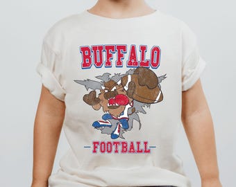 Buffalo Football Cartoon Kids Shirt: Funny Toddler Youth Tee