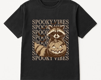Spooky Raccoon Halloween Shirt: Kids' Fall Pumpkin Tee