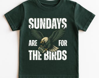 Sundays Are For The Birds Distressed Philadelphia Kids Football T-Shirt | Philly Fan Game Day