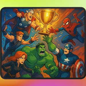 RGB Avengers Gaming Mouse Pad - Featuring Earth&#39;s Mightiest Heroes in Dynamic Battle Art -- LIMITED STOCK!!