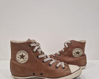 Trampki Converse Chuck Taylor z lat 2000., brązowe, skórzane, grunge, Y2K, damskie, rozmiar US 7, EU 38