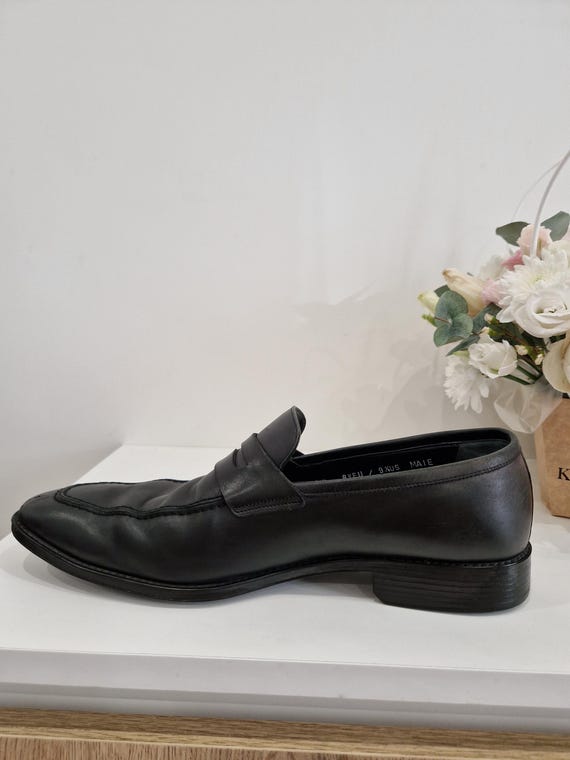BALLY Black Leather Loafers MADE IN ITALY 42.5 VINTAGE MEN \'s SHOES SIZE 9.5 $595 Mens Black Bally Leather Loafers Shoes Drivers  main image 2