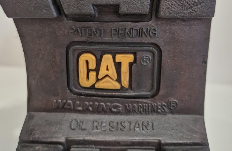 Botas de trabajo aislantes vintage CAT Caterpillar, de cuero negro, resistentes al aceite, para caminar, talla EU 36 UK 3 imagen 5