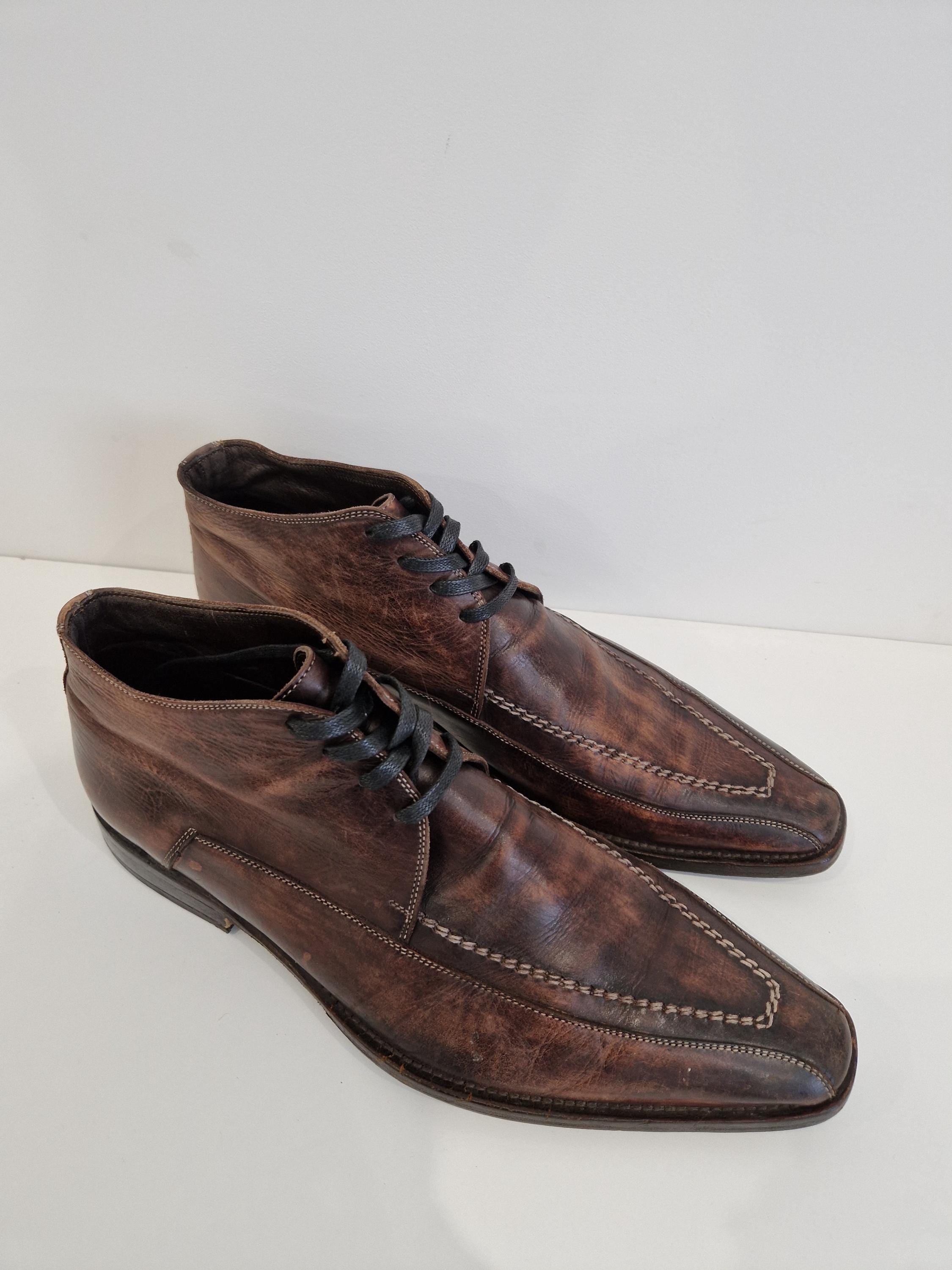 Navyboot Swiss Made Mens Brown Leather Derby Shoes Square Toe Italy Sole EU 41 $_57.JPG?set_id=8800005007 main image 4