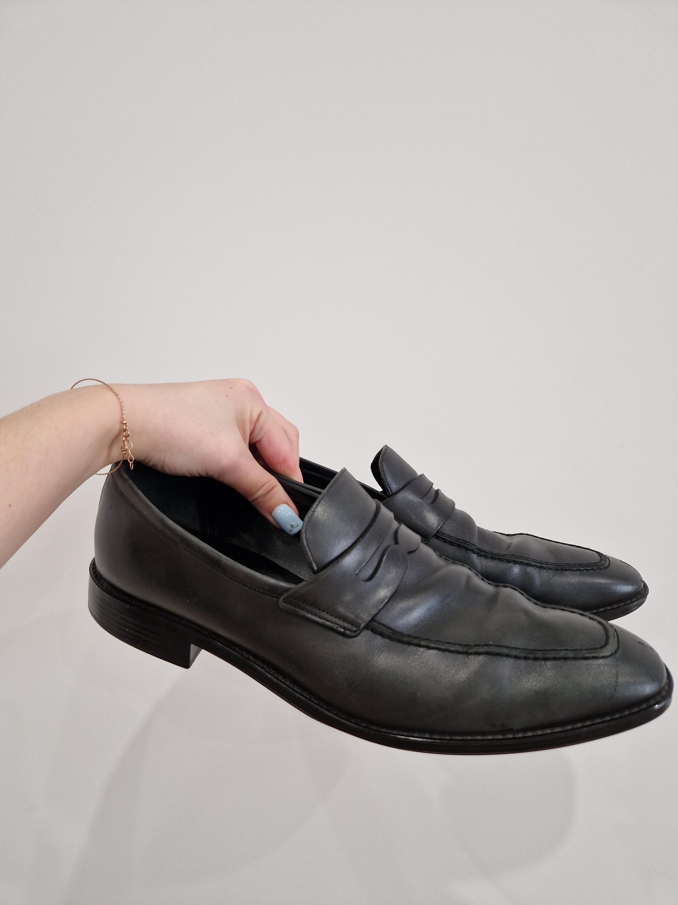 Bally Mens Black Leather Loafers Size 9.5 US 8.5 EU Italian 