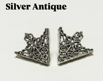 Antique Style Shirt Collar Corners: Gothic, Western Fashion - 2Pc