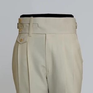 Custom Made Cotton Gurkha Pant: Double Pleated, Business Casual