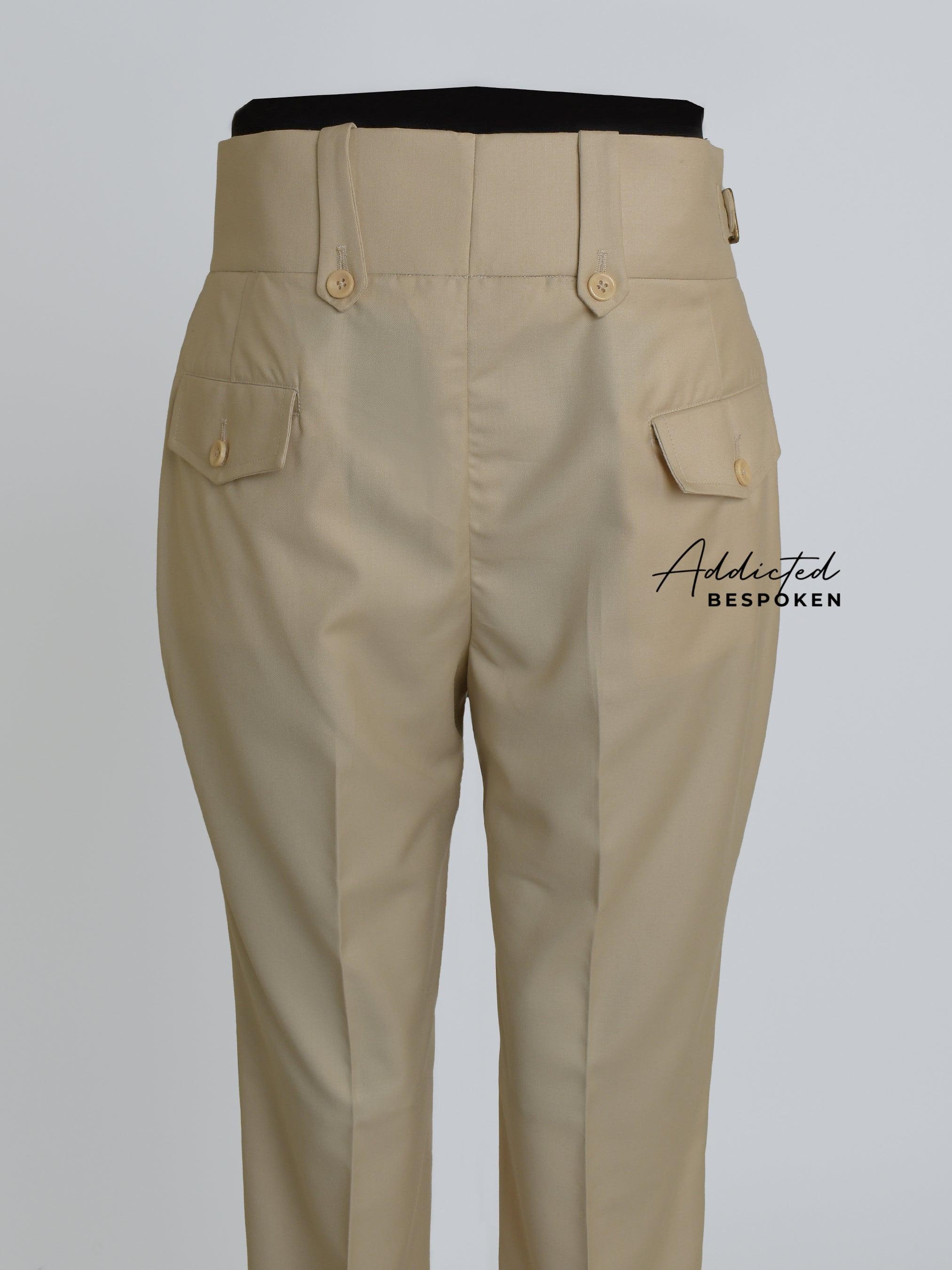 Men's Gurkha Pants | Single-buckle Closure Gurkha Trouser | Gift