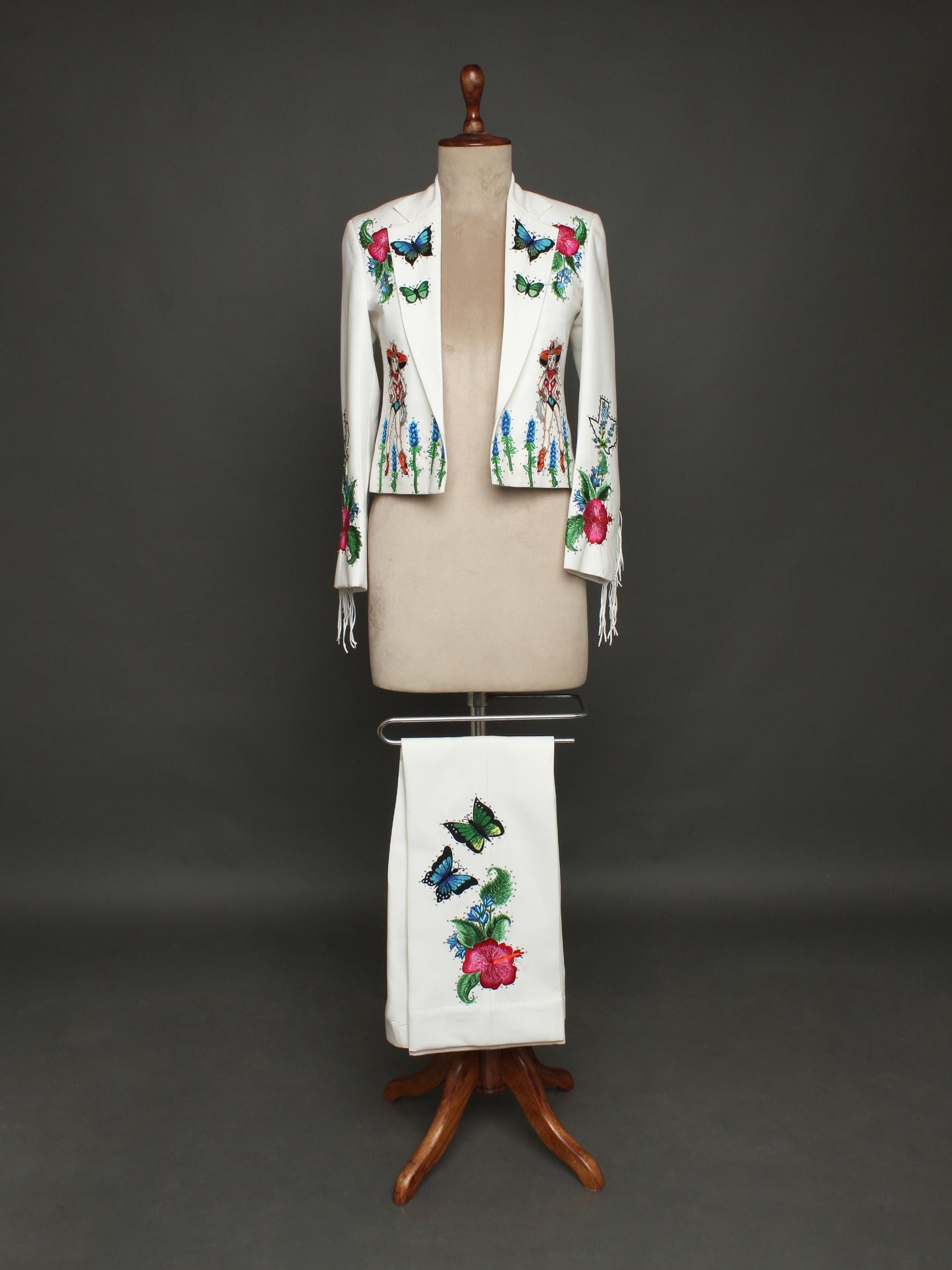 Women’s Country Western Cowgirl 2 Piece Satin Dress Floral Embroidered Shirt & Skirt Party Outfit
