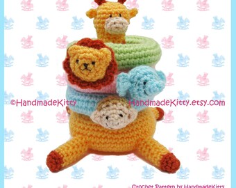 Kirin Giraffe Jungle Stacker Amigurumi PDF Crochet Pattern by HandmadeKitty