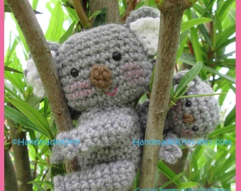 Mommy Koala and Baby Koala Amigurumi PDF Crochet Pattern by HandmadeKitty