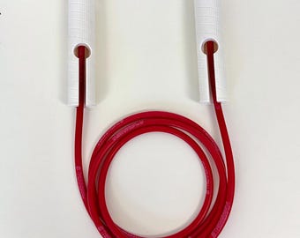 BandAble Adjustable Resistance Tube Handles (3–50 lbs) – Lockable, Swappable, 2 Grips – Fitness Tube Handle with Custom Band Options – White